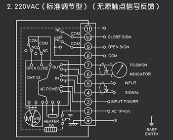 220VAC標準調(diào)節(jié)型<a href='http://www.vha7.cn/Product/diefa/diandongdiefa/' target='_blank'>電動<a href='http://www.vha7.cn/Product/diefa/' target='_blank'>蝶閥</a></a>接線圖（