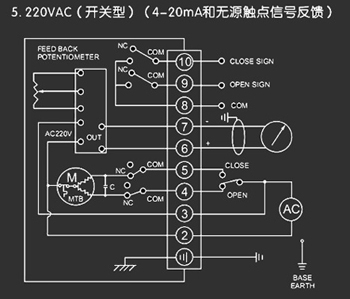 220VAC開關(guān)型<a href='http://www.vha7.cn/Product/diefa/diandongdiefa/' target='_blank'>電動<a href='http://www.vha7.cn/Product/diefa/' target='_blank'>蝶閥</a></a>接線圖