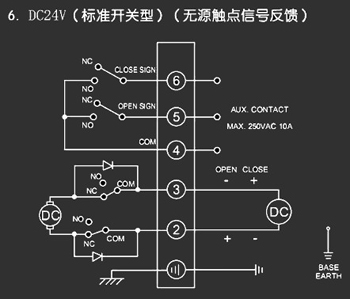 ＤＣ24Ｖ標準開關(guān)型<a href='http://www.vha7.cn/Product/diefa/diandongdiefa/' target='_blank'>電動<a href='http://www.vha7.cn/Product/diefa/' target='_blank'>蝶閥</a></a>接線圖